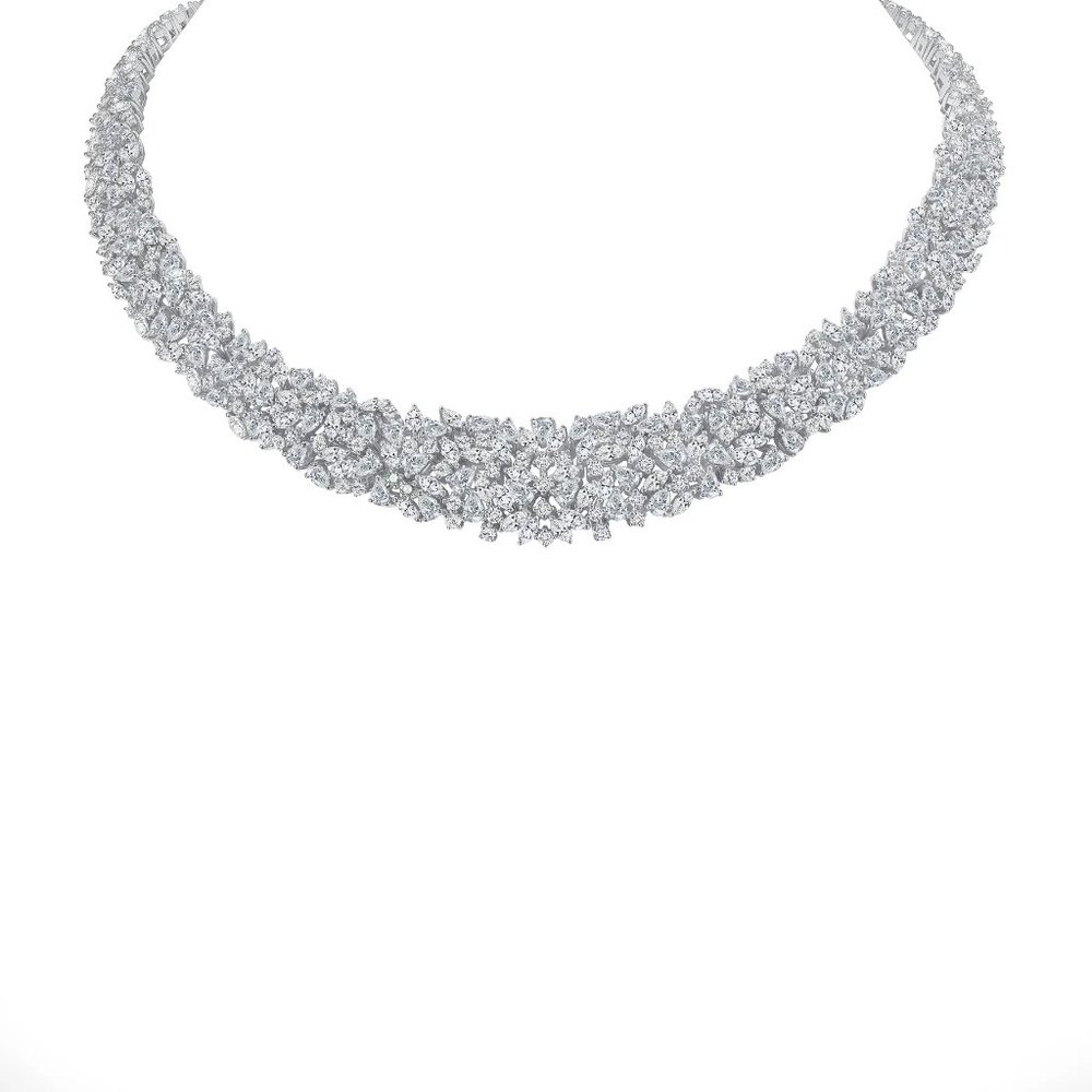 30 Carat Diamond 18K Gold Cluster Necklace - Picture 6 of 6
